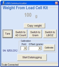 25lb Load Cell Kit PC Program Data Logging Display