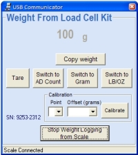 25lb Load Cell Kit PC Program Data Logging Display