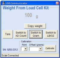 25lb Load Cell Kit PC Program Gram display