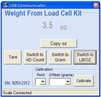 15kg Load Cell Kit PC Program LB-OZ display